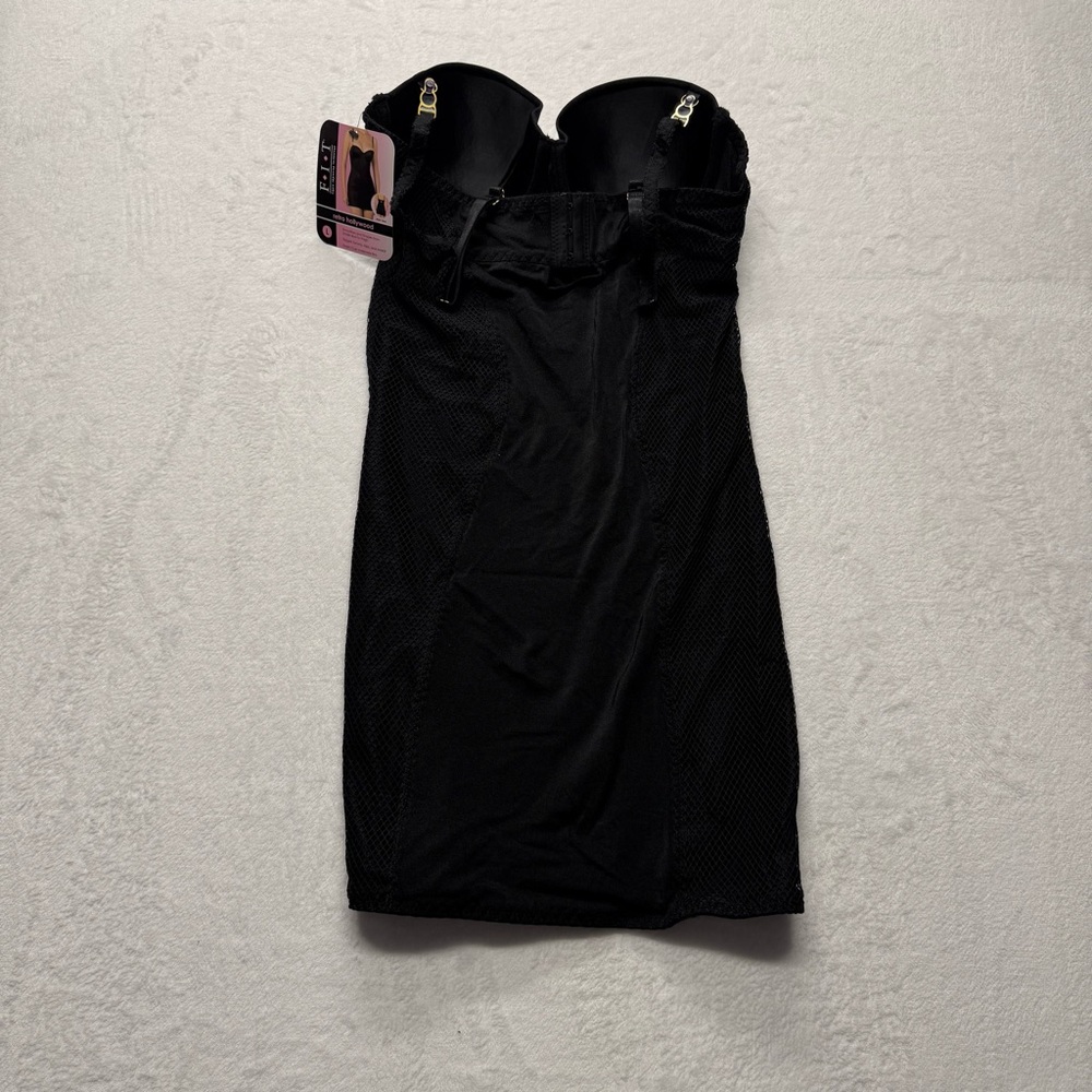 FIT Retro Hollywood Shapewear Slip Black Body Shaper Dress L - Picture 2 of 6